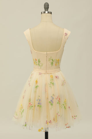 Cute A Line Sweetheart Purple Short Homecoming Dress with Embroidery