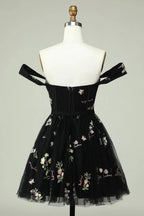 Cute A Line Sweetheart Purple Short Homecoming Dress with Embroidery by WEDTREND