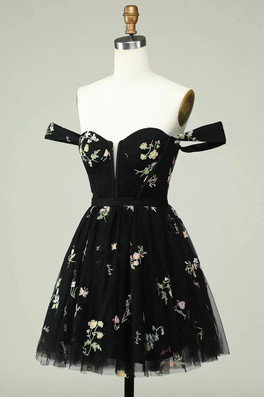Cute A Line Sweetheart Purple Short Homecoming Dress with Embroidery by WEDTREND