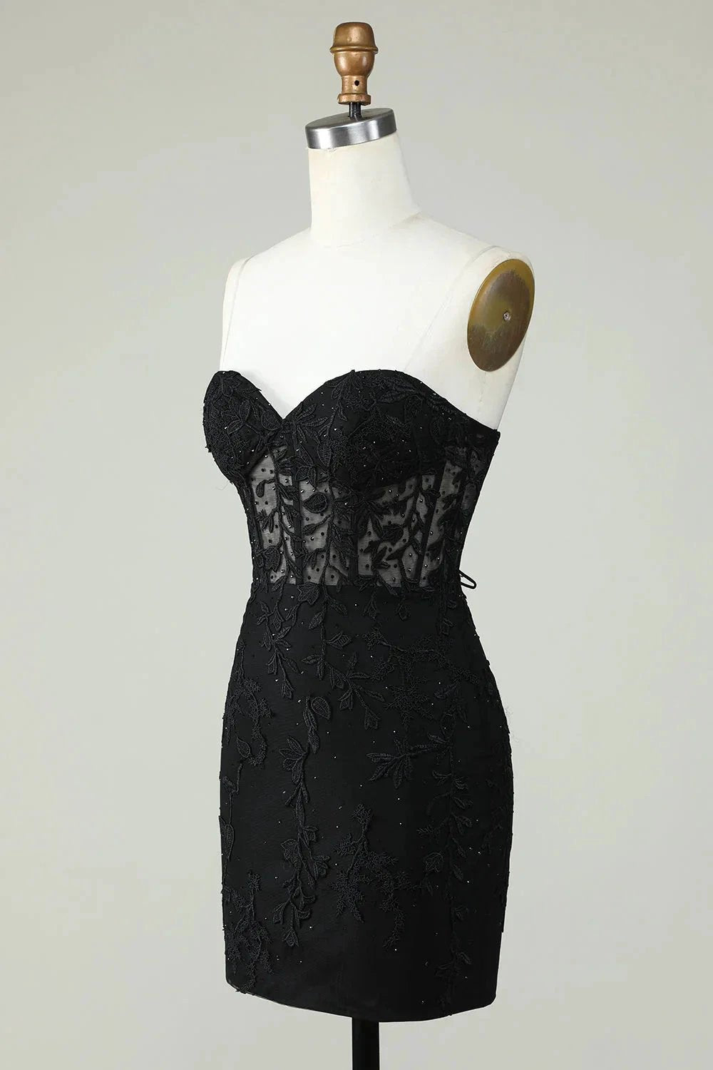 Bodycon Light Green Sweetheart Corset Short Homecoming Dress with Appliques by WEDTREND