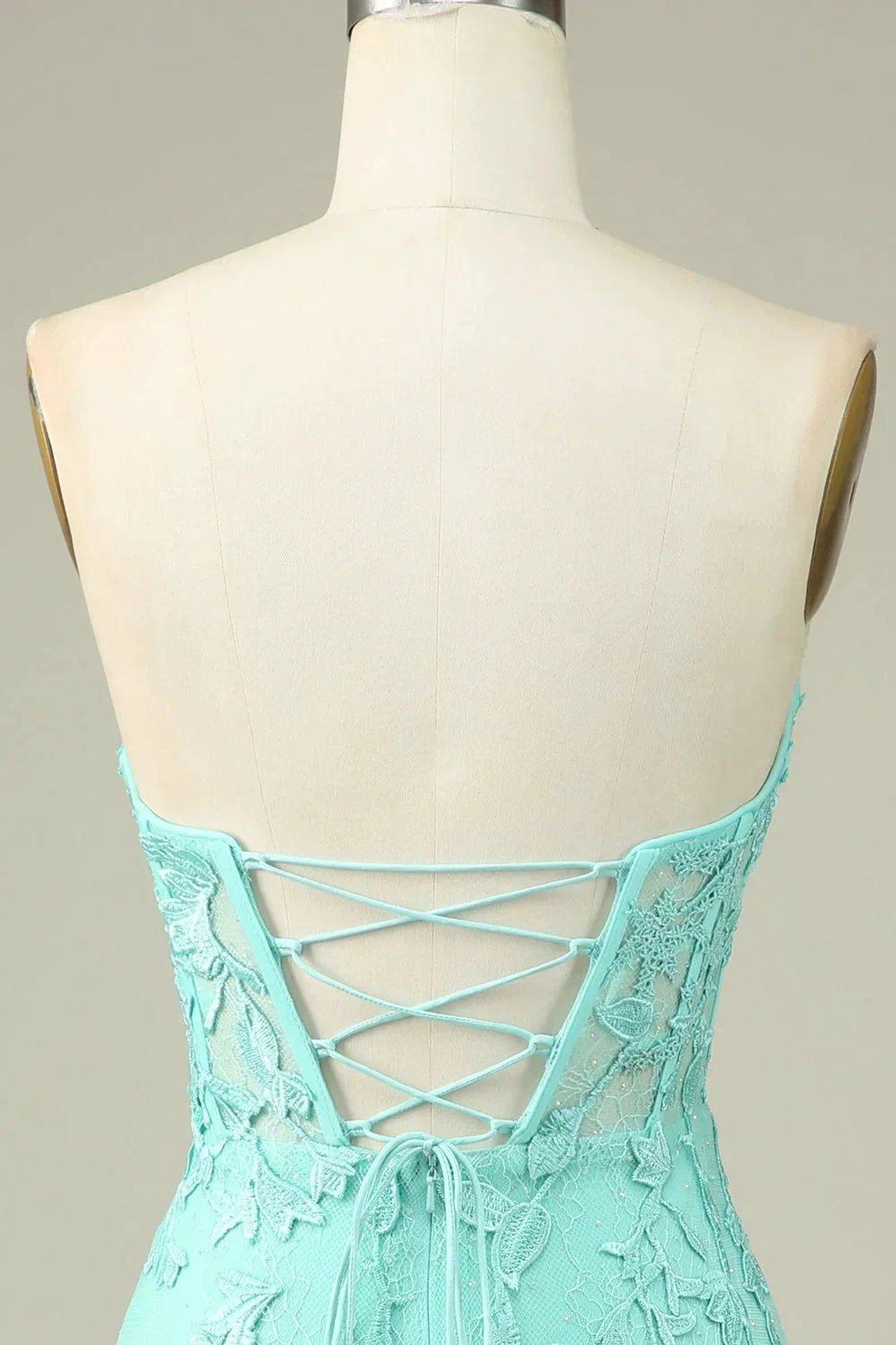 Bodycon Light Green Sweetheart Corset Short Homecoming Dress with Appliques by WEDTREND