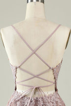 Blush A Line Spaghetti Straps Short Homecoming Dress with Appliques by WEDTREND
