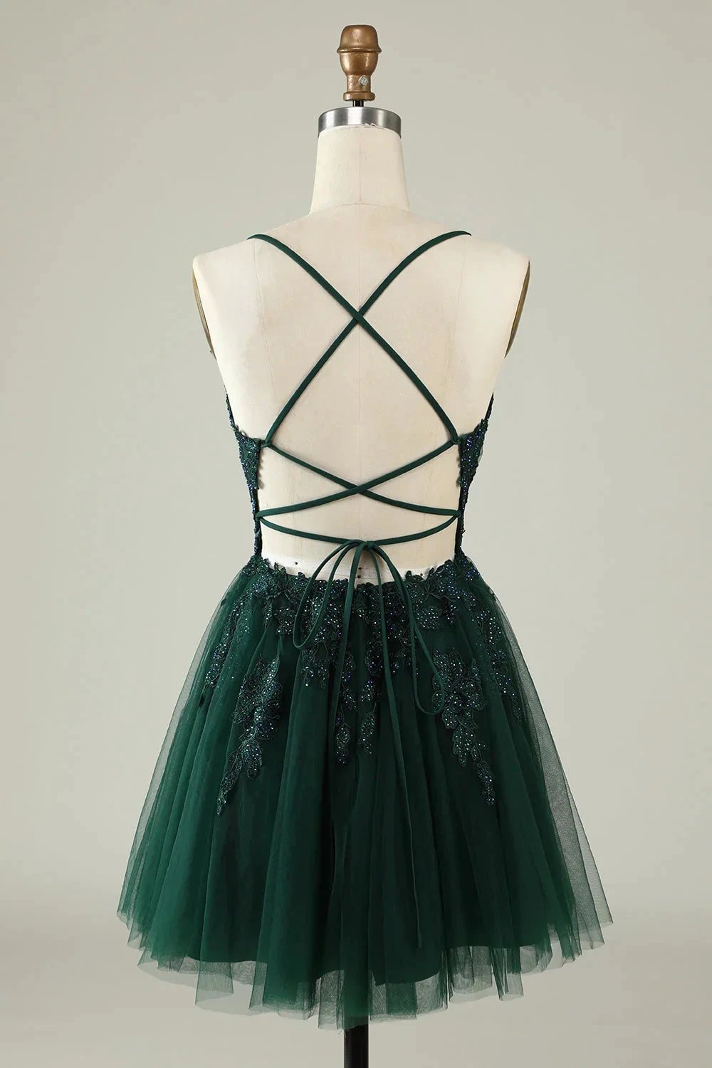 Blush A Line Spaghetti Straps Short Homecoming Dress with Appliques by WEDTREND