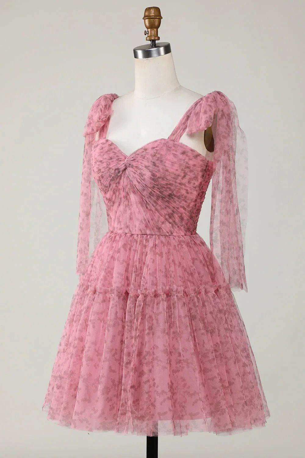 Blush A-Line PrintedShort Tulle Homecoming Dress by WEDTREND