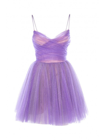 A-Linie Spaghettiträger Tüll Homecoming Kleid Süßes Geburtstagspartykleid Y2512