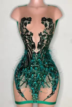 فستان سهرة أسود جذاب لعيد العودة إلى الوطن زي عيد ميلاد الثالث والعشرين للبنات السود Y2233