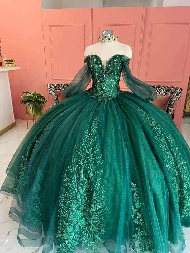 Glamorous Emerald Quinceanera Dress Sweet 16 Dress Ball Gown Y5051 by simplepromdress