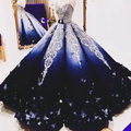 Strapless Butterfly Quinceanera Dress Ombre Purple Ball Gown, Long Prom Dress S11280 by simplepromdress