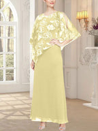 Long Glitter Mesh Dress with Novelty Asymmetric Overlay Bodice