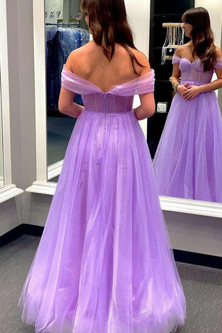 Vestido de fiesta amarillo con bustier y hombros descubiertos, corte A, de tul, vestido formal PSK376