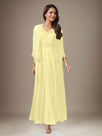 Plum A-Line Sequins Chiffon Dress