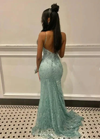 Charming Spaghetti Straps Lace Appliques Evening Dress Mermaid Prom Dress Y7921 by simplepromdress