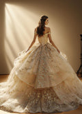Off Shoulder Quinceanera Ball Gown with Removable Tiered Skirt (ZD17558)