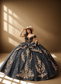 Off Shoulder Layered Skirt Beaded Quinceanera Ball Gown (ZD17566)