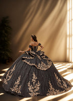 Off Shoulder Layered Skirt Beaded Quinceanera Ball Gown (ZD17566)