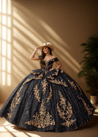 Off Shoulder Layered Skirt Beaded Quinceanera Ball Gown (ZD17566)