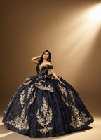 Off Shoulder Layered Skirt Beaded Quinceanera Ball Gown (ZD17566)