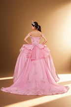 Fuchsia 3D Butterfly Off Shoulder Quinceanera Dress Glitter Tulle Ball Gown (ZD17602)