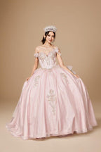 Fuchsia 3D Butterfly Off Shoulder Quinceanera Dress Glitter Tulle Ball Gown (ZD17602)