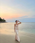 Blush satin beach evening dresses for women Y6927 by simplepromdress