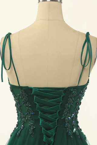 A-Linie Grüner Tüll Über Knie Länge Homecoming Kleid Partykleid Y1703