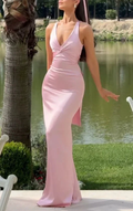 Charming Backless Pink Mermaid Evening Dress Formal Prom Dress Y7756 by simplepromdress