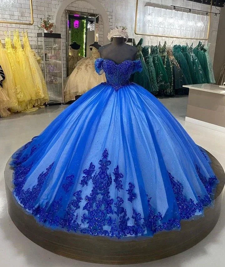 Royal Blue Ball Gown Quinceanera Dresses Beading Sweet 16 Dress Y5551 by simplepromdress