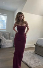 Charming Burgundy Prom Dress Sheath Evening Dresses Y7869 by simplepromdress