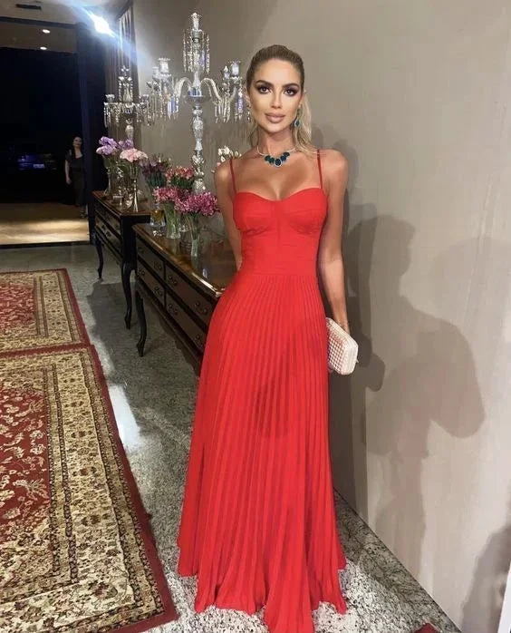 Red sweetheart neck long prom dress evening dress Y6296 by simplepromdress