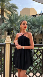 Sleeveless Casual Sling Dress Beach One Piece Halter Black Short Homecoming Dress Party Dress Y7108 by simplepromdress