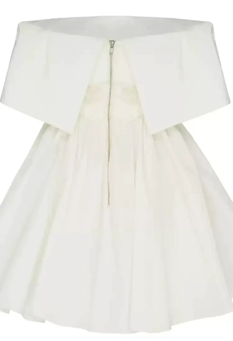 White Off the Shoulder Mini Homecoming Dresses A-line Dresses S4014 by simplepromdress