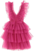 A Line V Neck Tiered Homecoming Dress Tulle Short Prom Party Dresses Y1458 by simplepromdress
