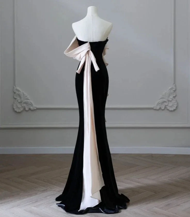 Elegant Satin Mermaid Train Formal Party Dress Prom Evening Dress Y6414 by simplepromdress