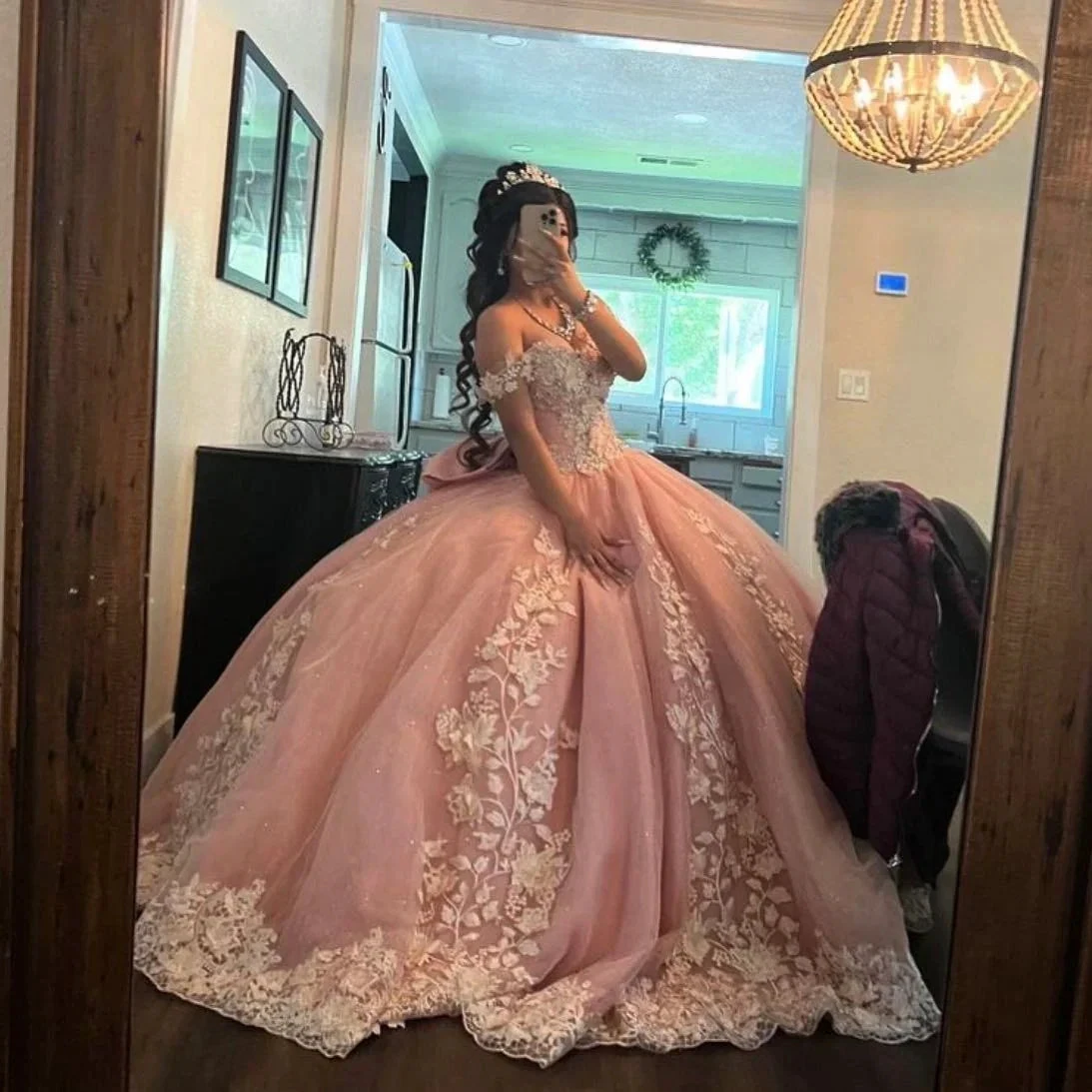 Off The Shoulder Quinceanera Dress Ball Gown For Sweet 16 Girl Appliques Graduation Party Princess Gowns Y5470 by simplepromdress