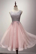 A-Line Appliques Ribbons Scoop Knee-Length Homecoming Dress PG145 by pgmdress