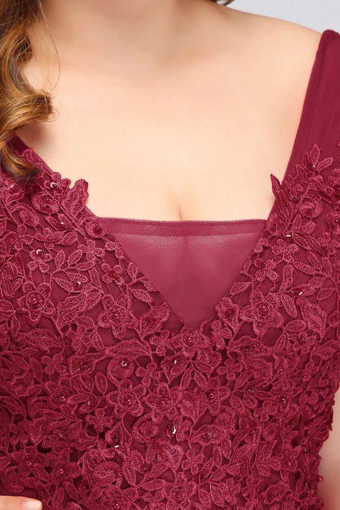 A-Line Bateau Long Plus size Sleeveless Evening Dresses with Appliques by misshow.com