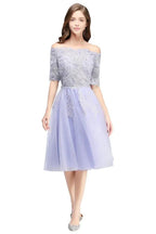 A-line Bateau Tulle Prom Dress with Appliques by misshow.com