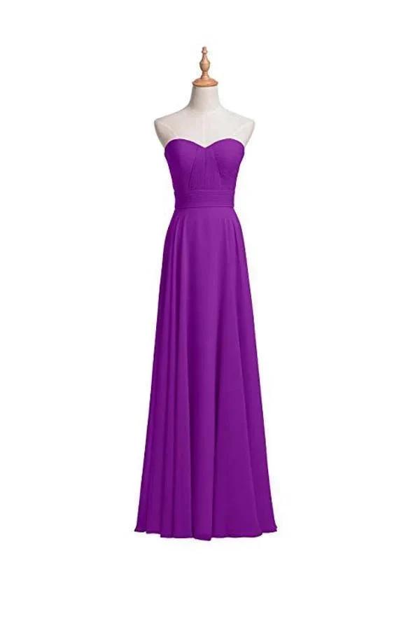A-line Chiffon Bridesmaid Dress Floor Length Prom Evening Gown BD004 by pgmdress