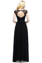 A-Line Chiffon Bridesmaid Dresses Scoop Cap Sleeves Wedding Party Dress by misshow.com