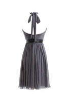 A-line Chiffon Halter Ruched Sash High Low Bridesmaid Dresses BD016 by pgmdress
