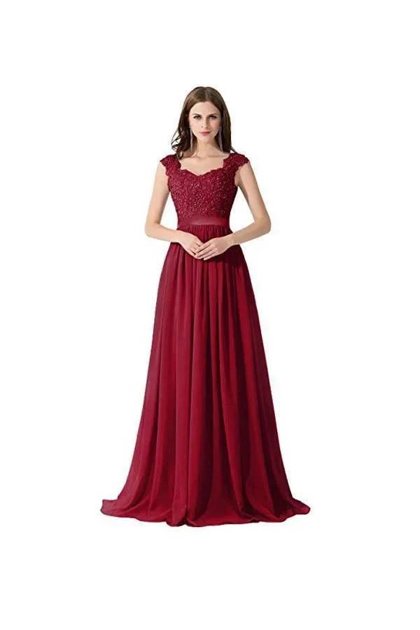A-line Chiffon Lace Evening Gowns Prom Dresses Bridesmaid Dresses PG274 by pgmdress