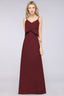 A-Line Chiffon Spaghetti V-Neck Bridesmaid Dress Sleeveless Maid of Honor Dress