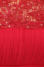 A-Line Crew Floor length Plus size Cap sleeves Lace Chiffon Evening Dresses with Appliques by misshow.com