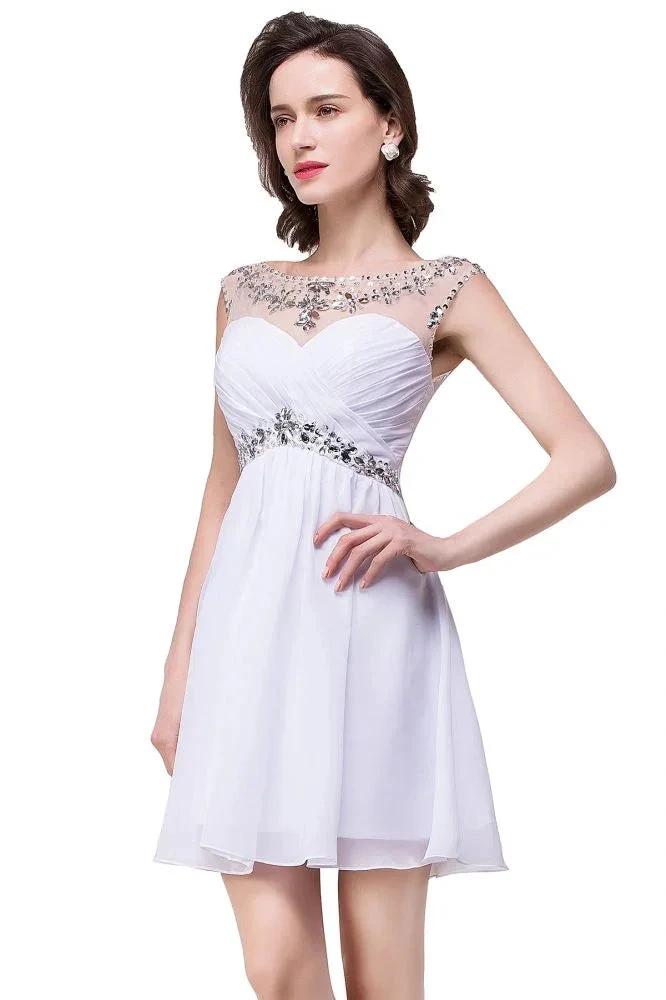 A-line Crystal Jewel Chiffon Party Dress by misshow.com