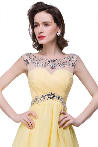 A-line Crystal Jewel Chiffon Party Dress
