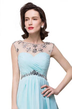 A-line Crystal Jewel Chiffon Party Dress by misshow.com