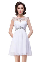 A-line Crystal Jewel Chiffon Party Dress by misshow.com