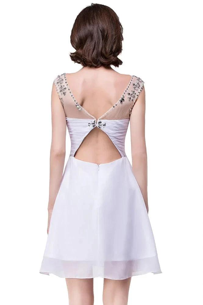 A-line Crystal Jewel Chiffon Party Dress by misshow.com
