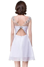 A-line Crystal Jewel Chiffon Party Dress by misshow.com