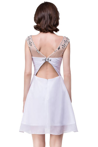 A-line Crystal Jewel Chiffon Party Dress